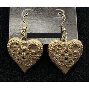 Steampunk Watchworks Heart Earrings by Neanie-Bot